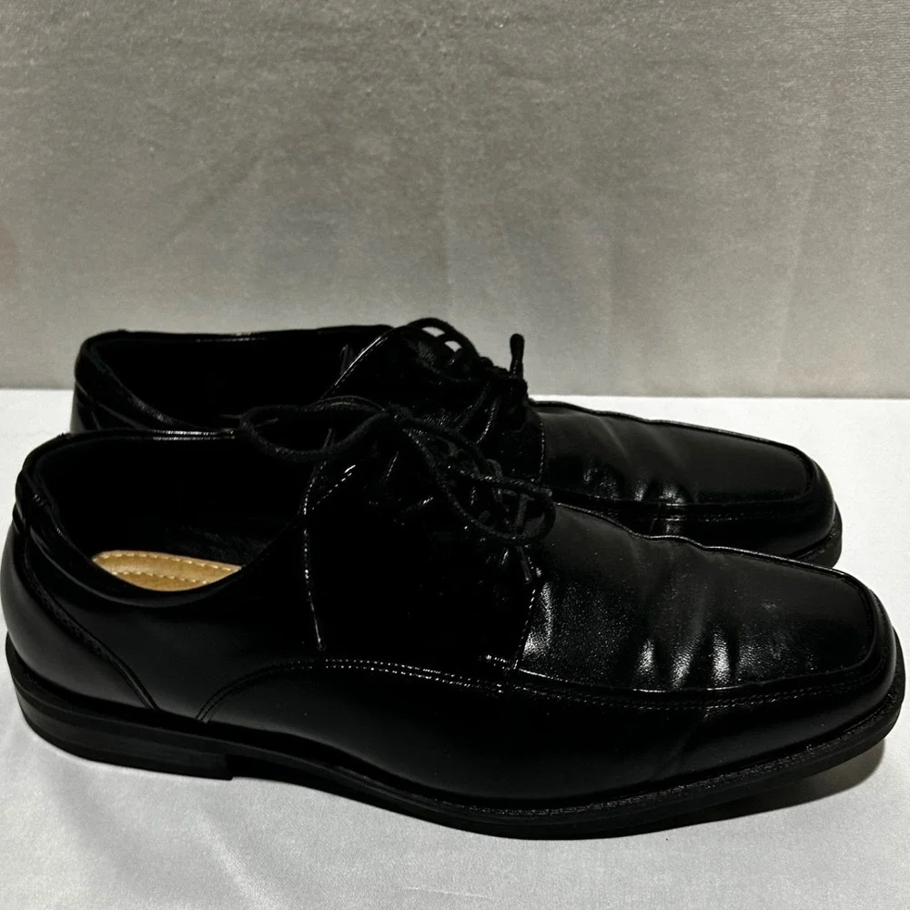 Apt 9 Mens Black Oxford Dress Shoes Ortholite Eco‎ Size 9.5 Wide lace Up